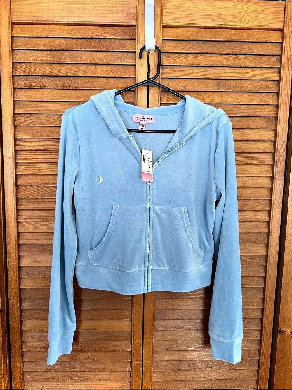 Juicy Couture Velour Zip Hoodie Blue Medium NWT
